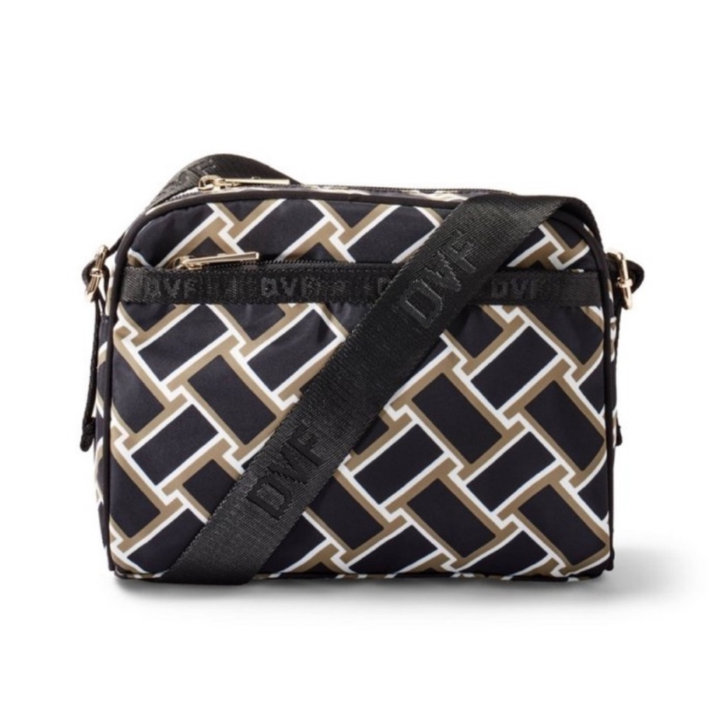 DVF for Target camera crossbody black Black and Brown Geometric Bag
